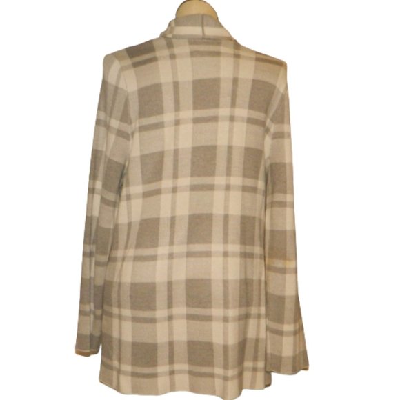 Lee & Nicole $68 89452L Woman Goose/Dove Plaid Open Cardigan Sz 1X NWT - Picture 4 of 4